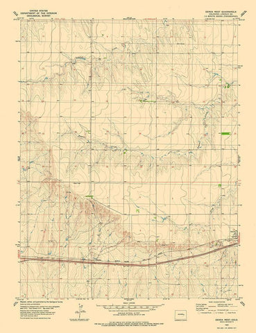 Genoa West Colorado Quad - USGS 1980 White Modern Wood Framed Art Print with Double Matting by USGS