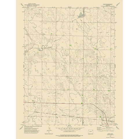 Hyde Colorado Quad - USGS 1972 White Modern Wood Framed Art Print by USGS