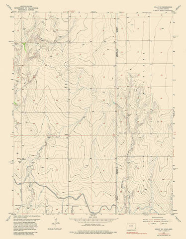 Holly NE Colorado Quad - USGS 1977 White Modern Wood Framed Art Print with Double Matting by USGS