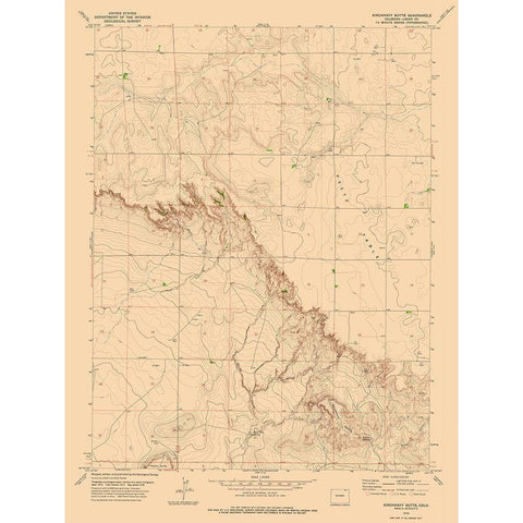 Kirchnavy Butte Colorado Quad - USGS 1978 White Modern Wood Framed Art Print by USGS