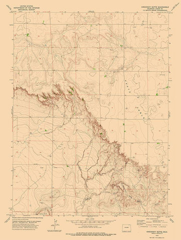 Kirchnavy Butte Colorado Quad - USGS 1978 Black Ornate Wood Framed Art Print with Double Matting by USGS