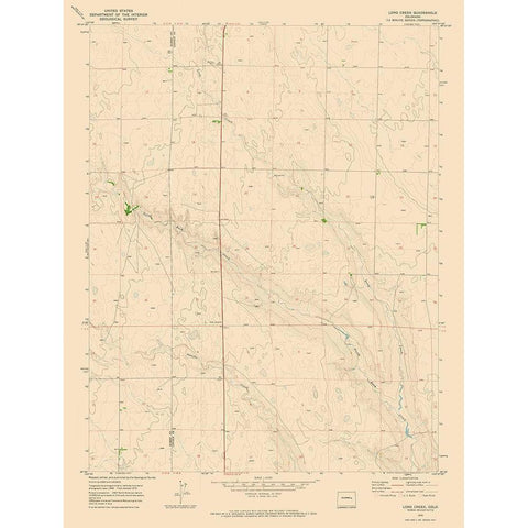 Long Creek Colorado Quad - USGS 1970 Black Modern Wood Framed Art Print with Double Matting by USGS