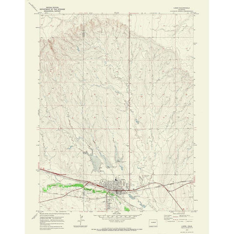 Limon Colorado Quad - USGS 1970 Black Modern Wood Framed Art Print by USGS