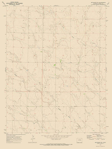 South East Matheson Colorado Quad - USGS 1970 White Modern Wood Framed Art Print with Double Matting by USGS