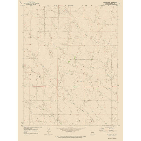 South East Matheson Colorado Quad - USGS 1970 White Modern Wood Framed Art Print by USGS