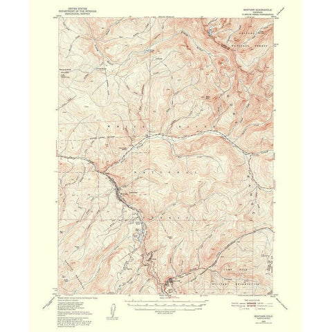 Minturn Colorado Quad - USGS 1954 Gold Ornate Wood Framed Art Print with Double Matting by USGS