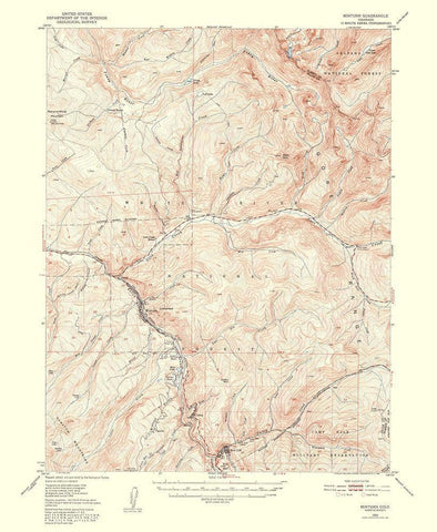 Minturn Colorado Quad - USGS 1954 White Modern Wood Framed Art Print with Double Matting by USGS