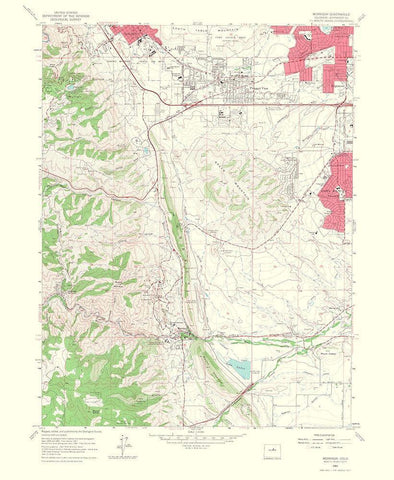 Morrison Colorado Quad - USGS 1967 Black Ornate Wood Framed Art Print with Double Matting by USGS