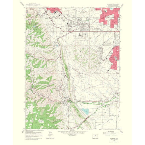 Morrison Colorado Quad - USGS 1967 Black Modern Wood Framed Art Print with Double Matting by USGS