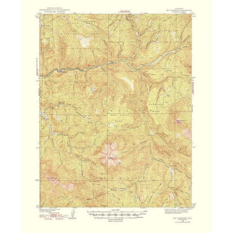 Mt Gunnison Colorado Quad - USGS 1952 Gold Ornate Wood Framed Art Print with Double Matting by USGS