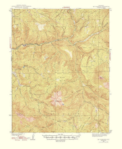 Mt Gunnison Colorado Quad - USGS 1952 Black Ornate Wood Framed Art Print with Double Matting by USGS