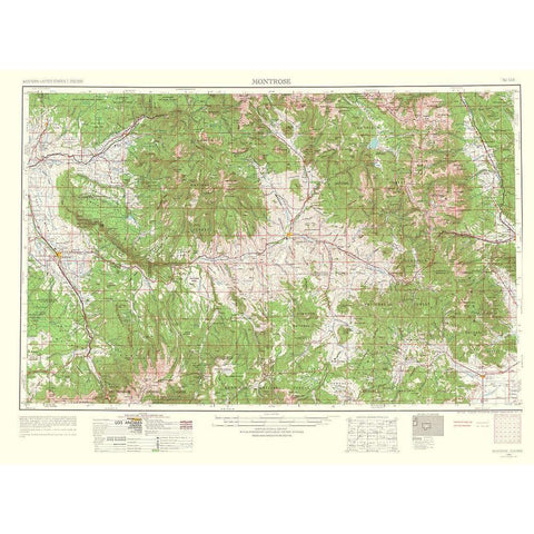 Montrose Colorado Quad - USGS 1962 Black Modern Wood Framed Art Print with Double Matting by USGS