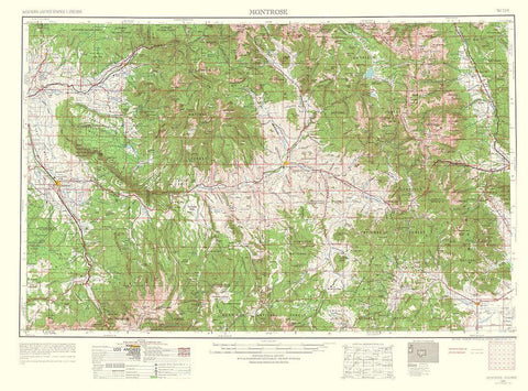 Montrose Colorado Quad - USGS 1962 Black Ornate Wood Framed Art Print with Double Matting by USGS