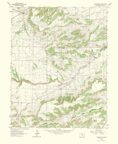 Muldoon Colorado Quad - USGS 1965 White Modern Wood Framed Art Print with Double Matting by USGS