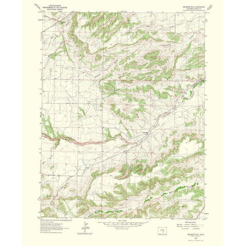 Muldoon Colorado Quad - USGS 1965 Black Modern Wood Framed Art Print with Double Matting by USGS