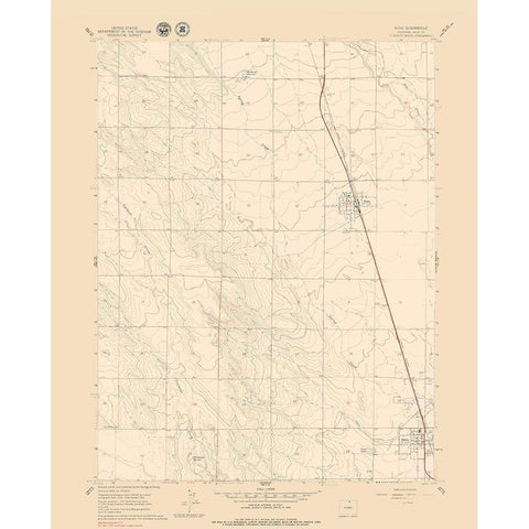 Nunn Colorado Quad - USGS 1960 Black Modern Wood Framed Art Print with Double Matting by USGS