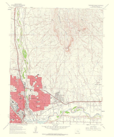 North East Pueblo Colorado Quad - USGS 1963 White Modern Wood Framed Art Print with Double Matting by USGS