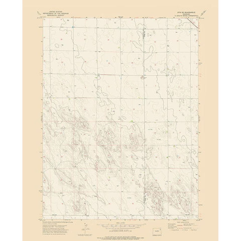 Otis SE Colorado Quad - USGS 1972 Gold Ornate Wood Framed Art Print with Double Matting by USGS