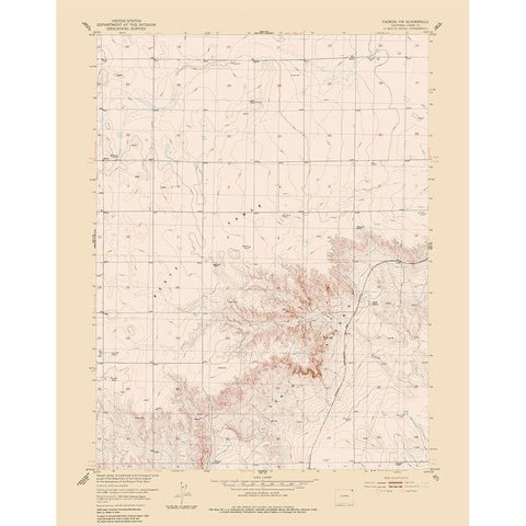 Padron NW Colorado Quad - USGS 1951 White Modern Wood Framed Art Print by USGS