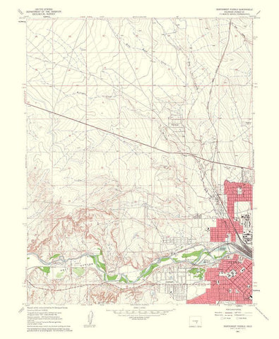 Pueblo Northwest Colorado Quad - USGS 1962 Black Ornate Wood Framed Art Print with Double Matting by USGS