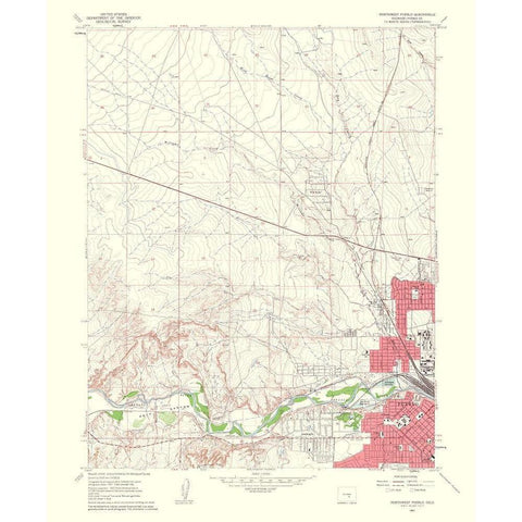 Pueblo Northwest Colorado Quad - USGS 1962 Black Modern Wood Framed Art Print with Double Matting by USGS