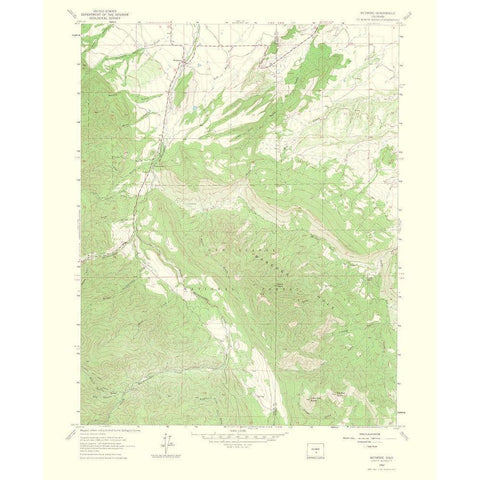 Wetmore Colorado Quad - USGS 1965 White Modern Wood Framed Art Print by USGS