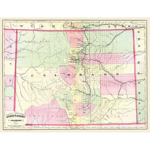 Colorado - Asher  1874 Gold Ornate Wood Framed Art Print with Double Matting by Asher