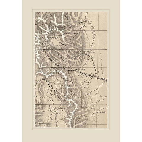 Southern Colorado Rocky Mountains - 1870 White Modern Wood Framed Art Print by Unknown