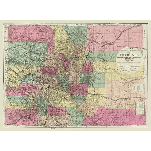 Colorado - Nell 1884 Black Modern Wood Framed Art Print with Double Matting by Nell