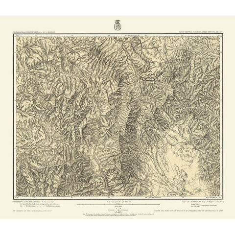 Colorado Central Colorado Sheet - US Army 1879 Gold Ornate Wood Framed Art Print with Double Matting by US Army