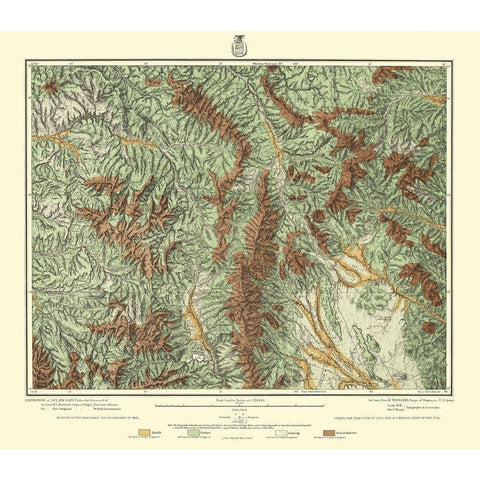 Central Colorado Land Classification Sheet White Modern Wood Framed Art Print by US Army