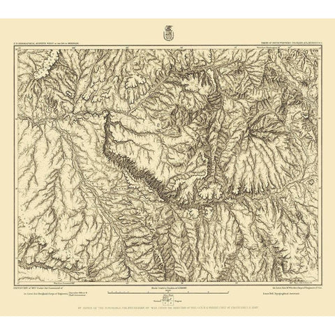 Colorado Southwest Colorado Sheet - US Army 1877 Gold Ornate Wood Framed Art Print with Double Matting by US Army