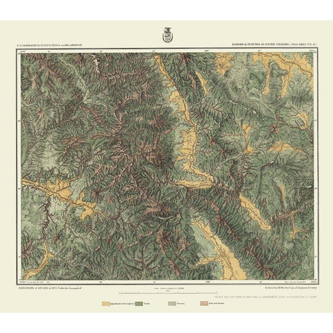 Central Colorado Economic Sheet - US Army 1879 White Modern Wood Framed Art Print by US Army
