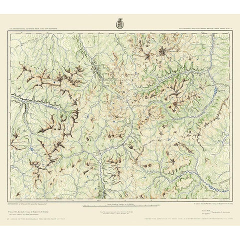 Colorado Southwest Colorado Sheet - US Army 1877 White Modern Wood Framed Art Print by US Army