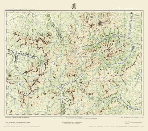 Colorado Southwest Colorado Sheet - US Army 1877 White Modern Wood Framed Art Print with Double Matting by US Army