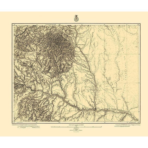 Colorado Central Colorado Sheet - US Army 1878 Black Modern Wood Framed Art Print by US Army