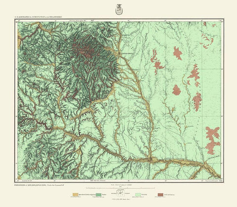 Central Colorado Land Classification Sheet Black Ornate Wood Framed Art Print with Double Matting by US Army