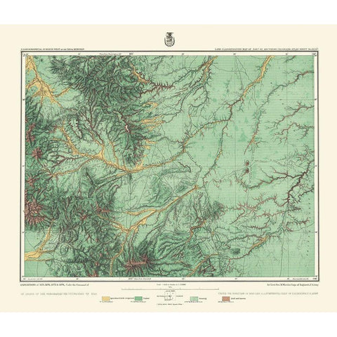 South Colorado Land Classification Sheet White Modern Wood Framed Art Print by US Army