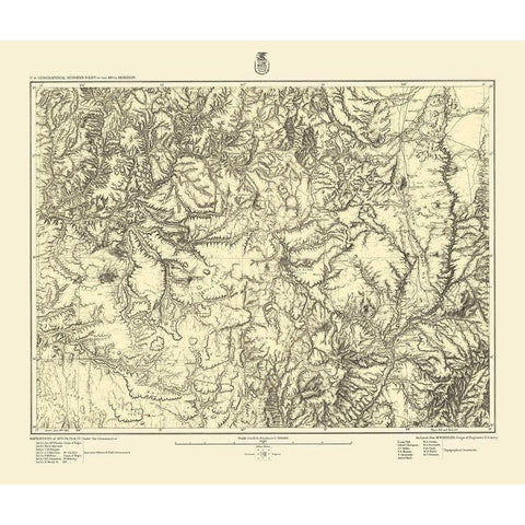 Colorado New Mexico Sheet - US Army 1882 Black Modern Wood Framed Art Print by US Army