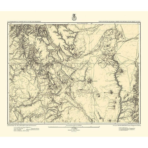 Colorado New Mexico Sheet - US Army 1878 Gold Ornate Wood Framed Art Print with Double Matting by US Army