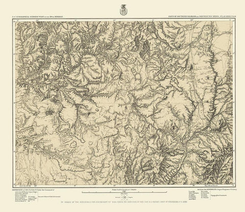 Colorado South New Mexico North Sheet White Modern Wood Framed Art Print with Double Matting by US Army