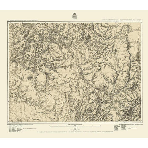 Colorado South New Mexico North Sheet Black Modern Wood Framed Art Print by US Army