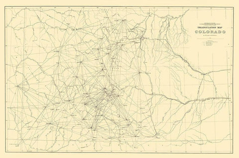 Colorado Triangulation - Gardner 1881 Black Ornate Wood Framed Art Print with Double Matting by Gardner