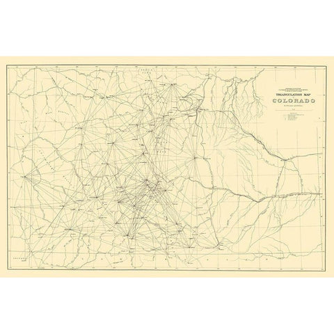 Colorado Triangulation - Gardner 1881 Gold Ornate Wood Framed Art Print with Double Matting by Gardner