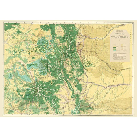 Colorado Colorado Economic - USGS 1881 Black Modern Wood Framed Art Print with Double Matting by USGS