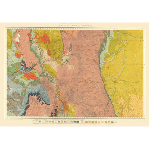 North Central Colorado Economic - USGS 1881 Gold Ornate Wood Framed Art Print with Double Matting by USGS