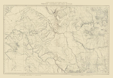 Western Colorado Utah - USGS 1881 Black Ornate Wood Framed Art Print with Double Matting by USGS