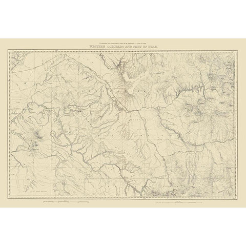 Western Colorado Utah - USGS 1881 Black Modern Wood Framed Art Print by USGS