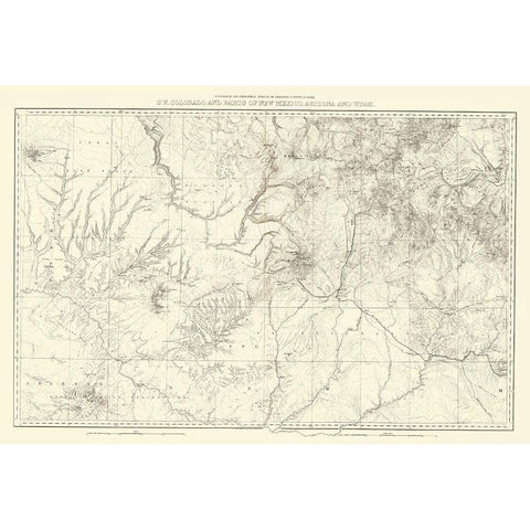 Southwest Colorado New Mexico - USGS 1881 White Modern Wood Framed Art Print by USGS