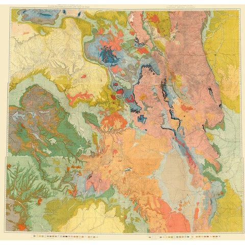 North Western Colorado Utah Economic Sheet White Modern Wood Framed Art Print by USGS